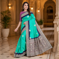 Rama Green Dola Handwork Saree With Blouse – Wedding And Festive Collection For Women