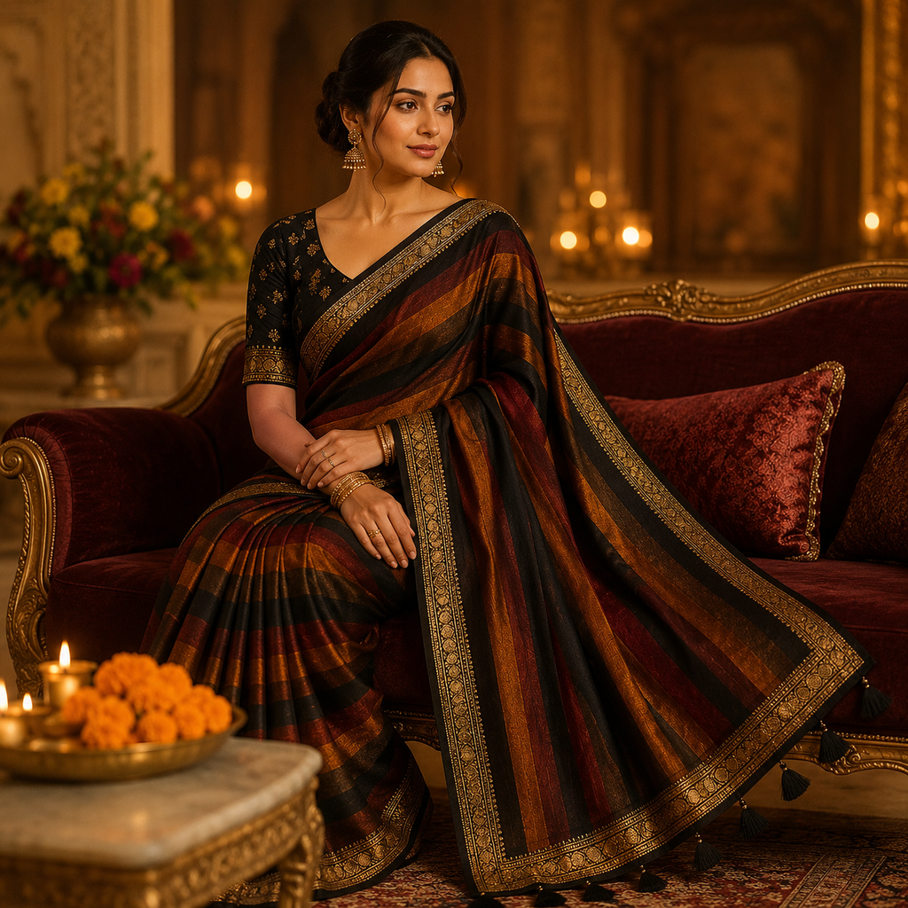 Mustard Yellow Chanderi Silk Zari Crush Saree – Draped In Sunshine And Sophistication For Women