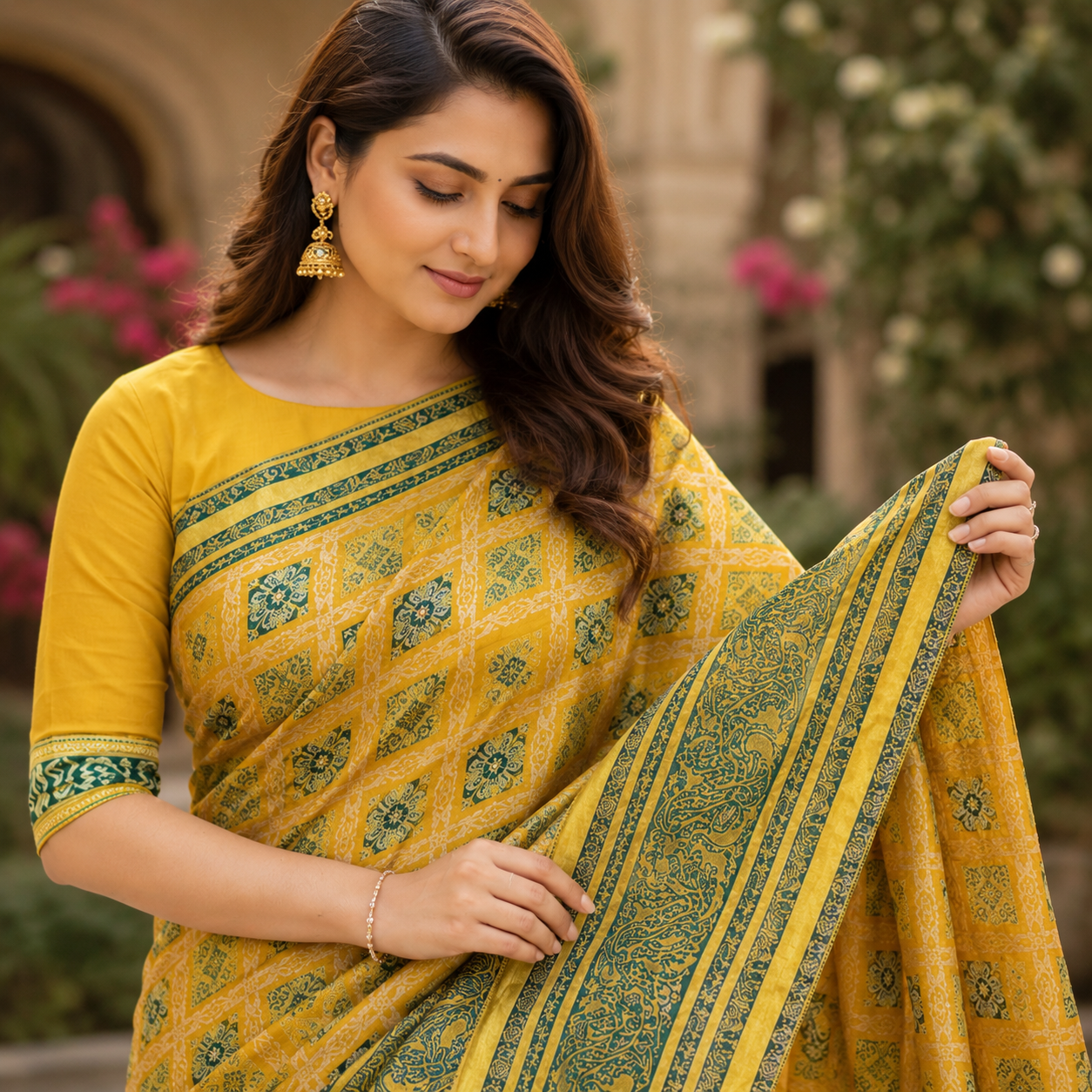 Yellow Dola Pure Patola Saree With Blouse – Traditional And Festive Wear For Women