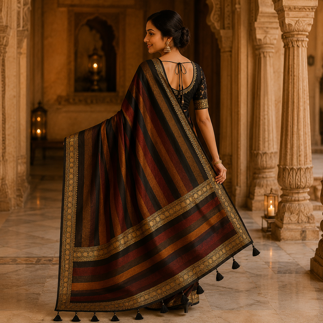 Mustard Yellow Chanderi Silk Zari Crush Saree – Draped In Sunshine And Sophistication For Women