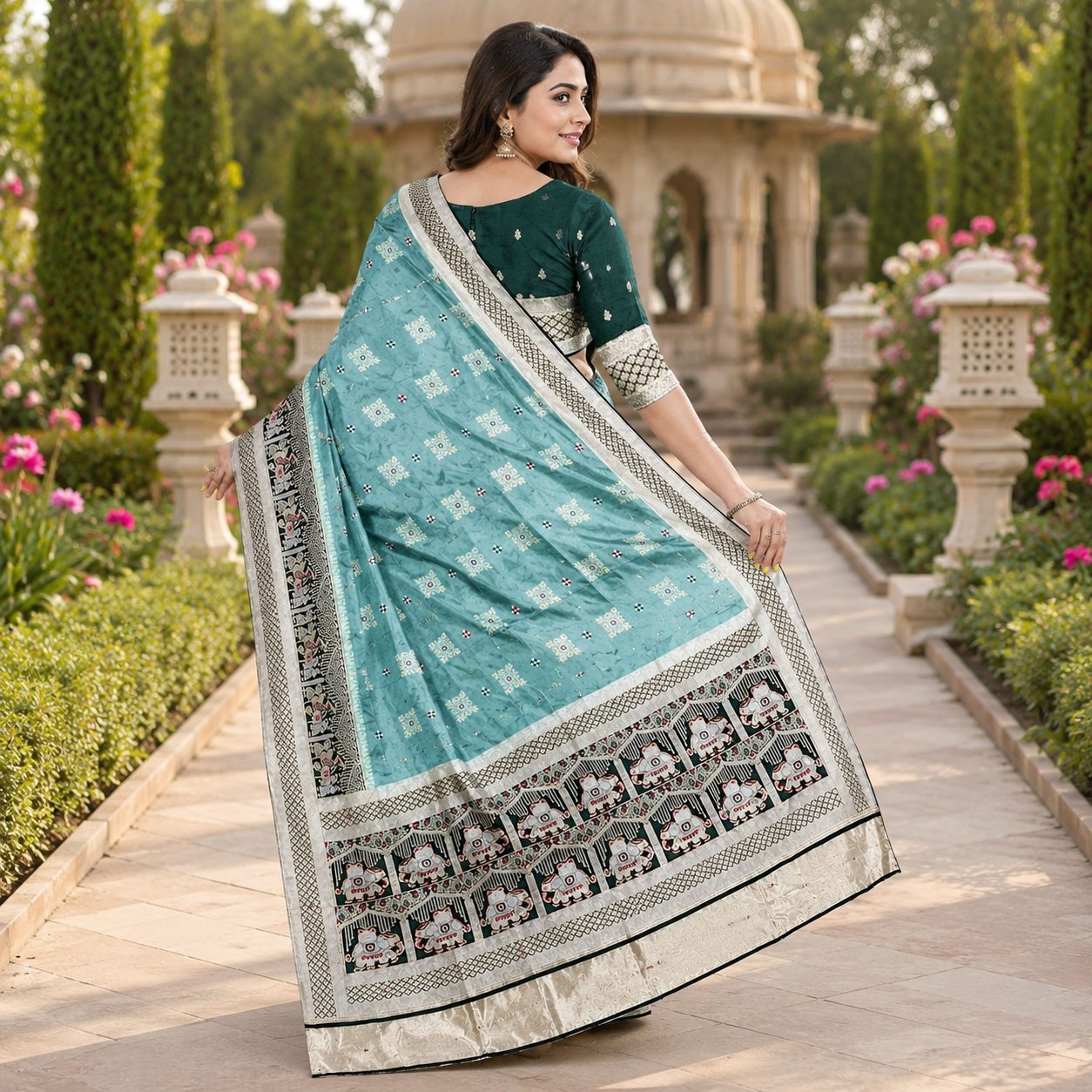 Pista Green Pure Gaji Silk Saree With Heavy Work And Blouse – Premium Wedding And Festive Wear For Women