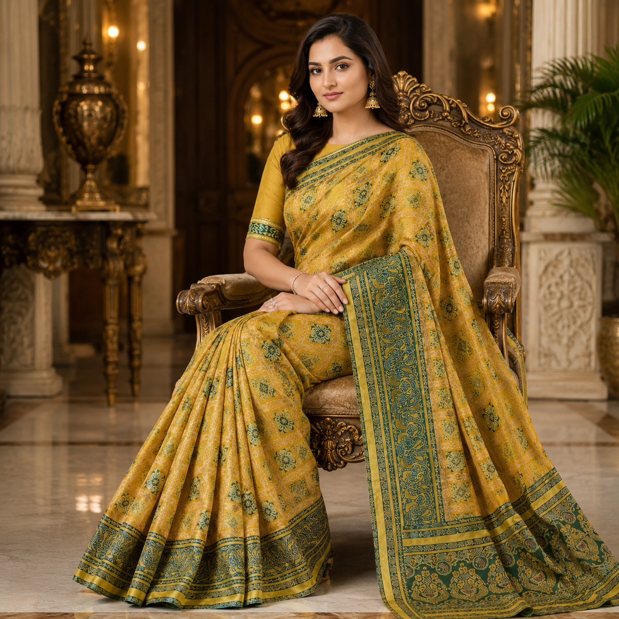 Yellow Dola Pure Patola Saree With Blouse – Traditional And Festive Wear For Women