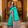 Rama Green Chanderi Silk Zari Crush Saree – Where Grace Flows In Every Fold For Women