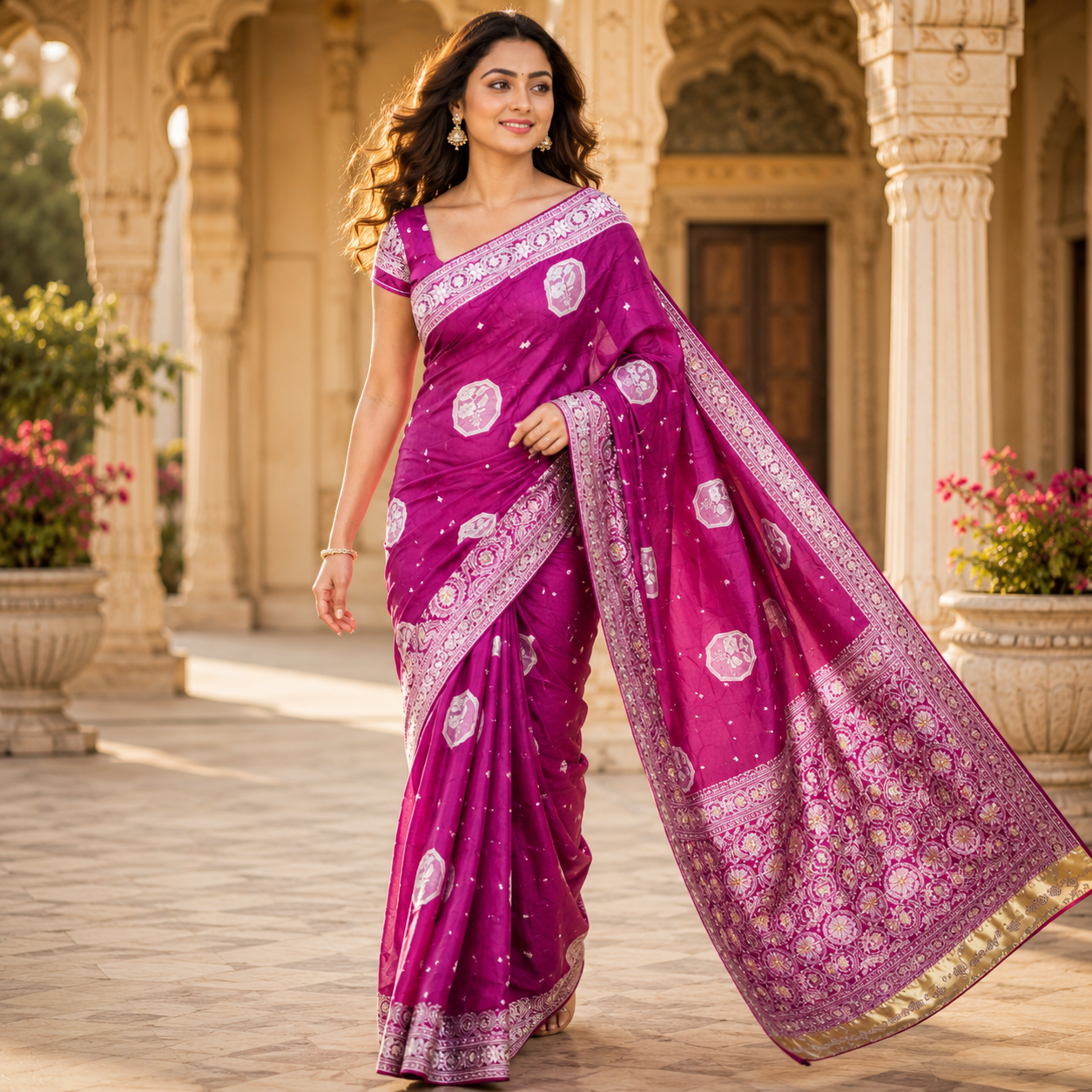 Purple Banarasi Katan Silk Saree With Silver Zari | Regal Festive Elegance For Women