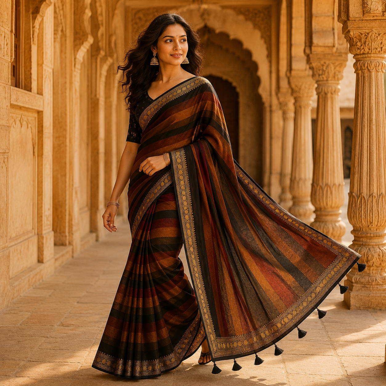 Mustard Yellow Chanderi Silk Zari Crush Saree – Draped In Sunshine And Sophistication For Women