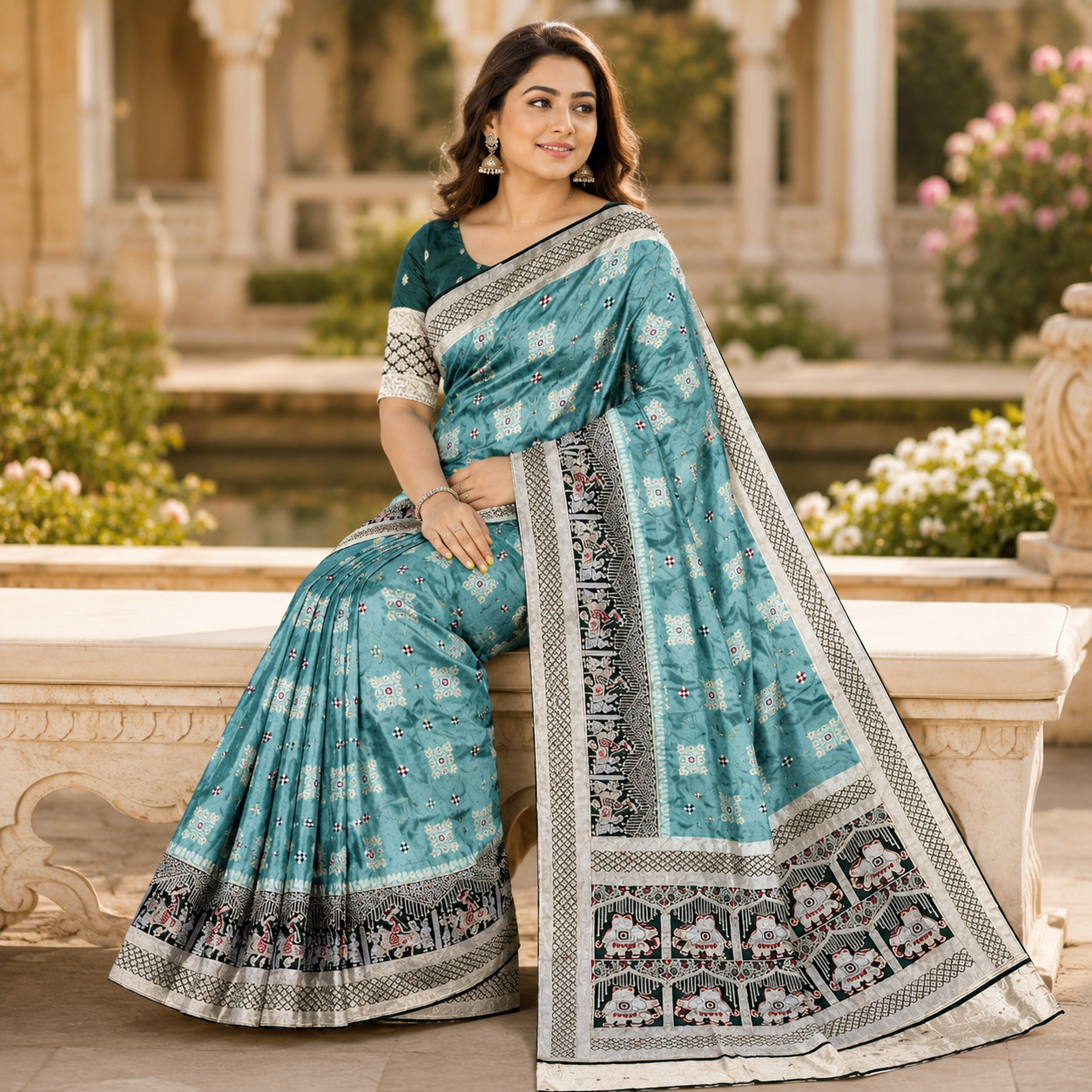 Pista Green Pure Gaji Silk Saree With Heavy Work And Blouse – Premium Wedding And Festive Wear For Women