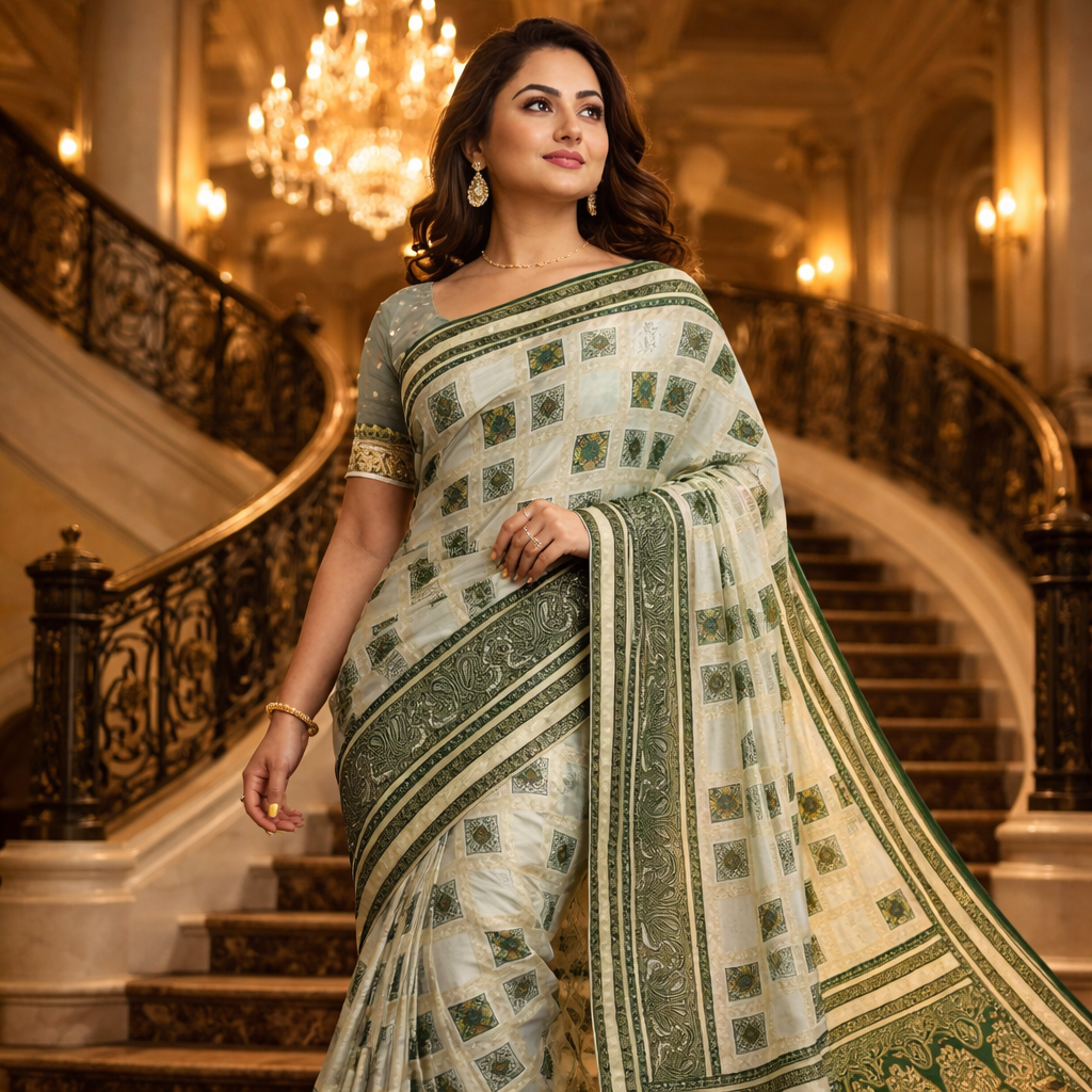 Green Dola Pure Patola Saree With Blouse – Elegant And Festive Wear For Women For Women