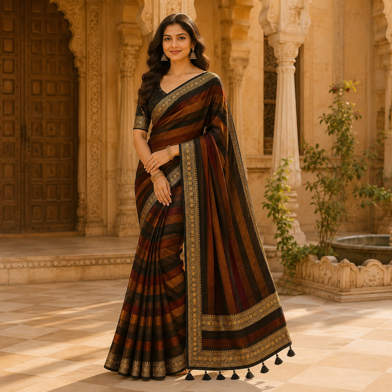 Mustard Yellow Chanderi Silk Zari Crush Saree – Draped In Sunshine And Sophistication For Women