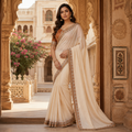 Orange Organza Saree With Gota Patti Work And Designer Blouse – Premium Wedding And Festive Saree For Women