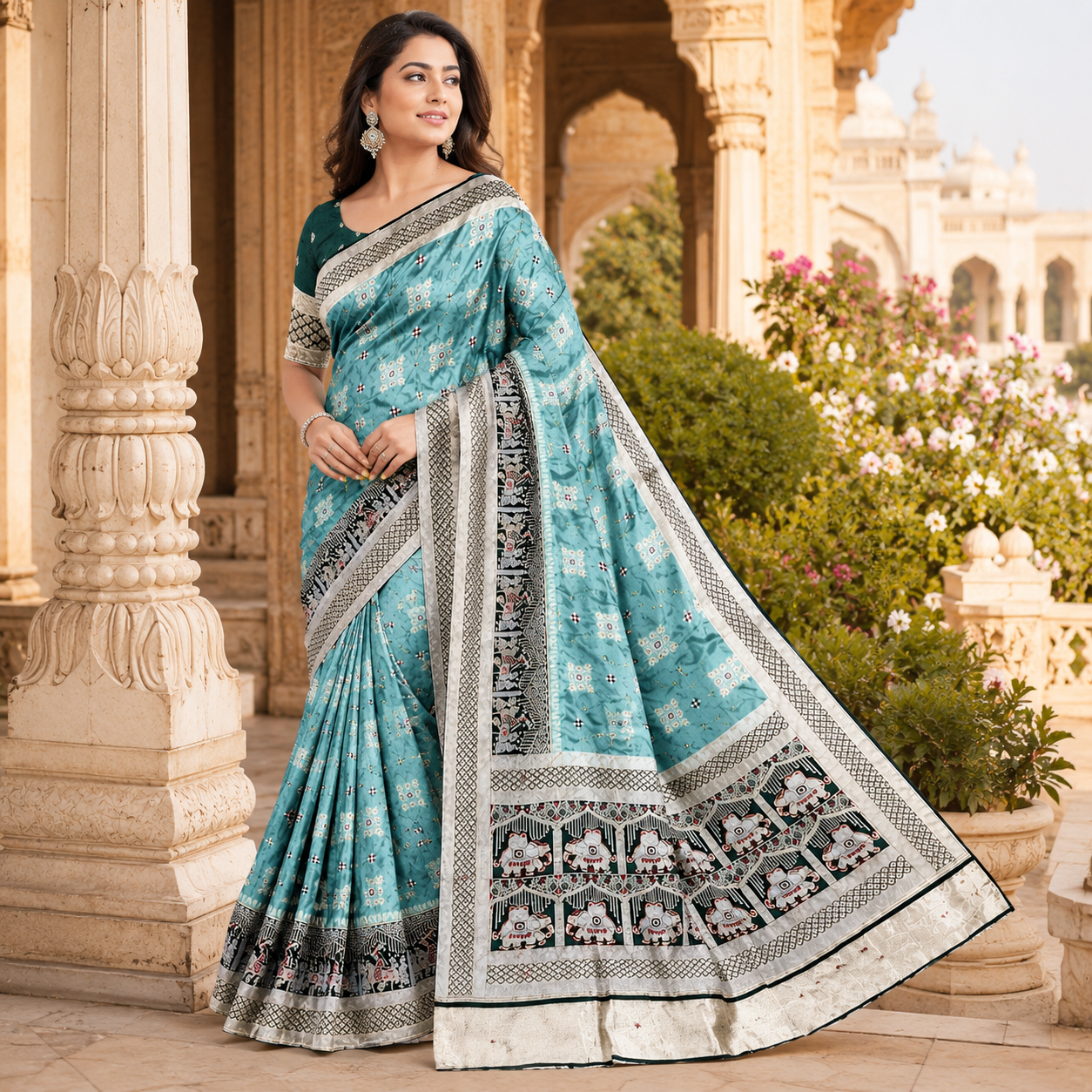 Pista Green Pure Gaji Silk Saree With Heavy Work And Blouse – Premium Wedding And Festive Wear For Women