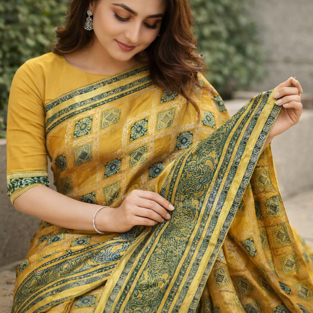 Yellow Dola Pure Patola Saree With Blouse – Traditional And Festive Wear For Women