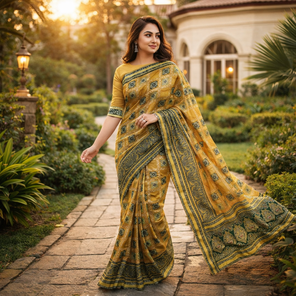 Yellow Dola Pure Patola Saree With Blouse – Traditional And Festive Wear For Women