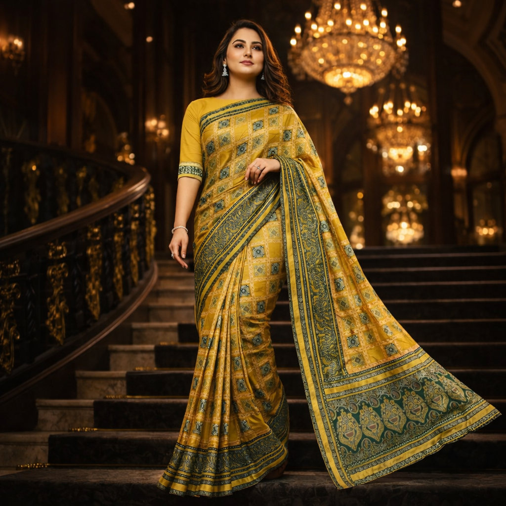Yellow Dola Pure Patola Saree With Blouse – Traditional And Festive Wear For Women