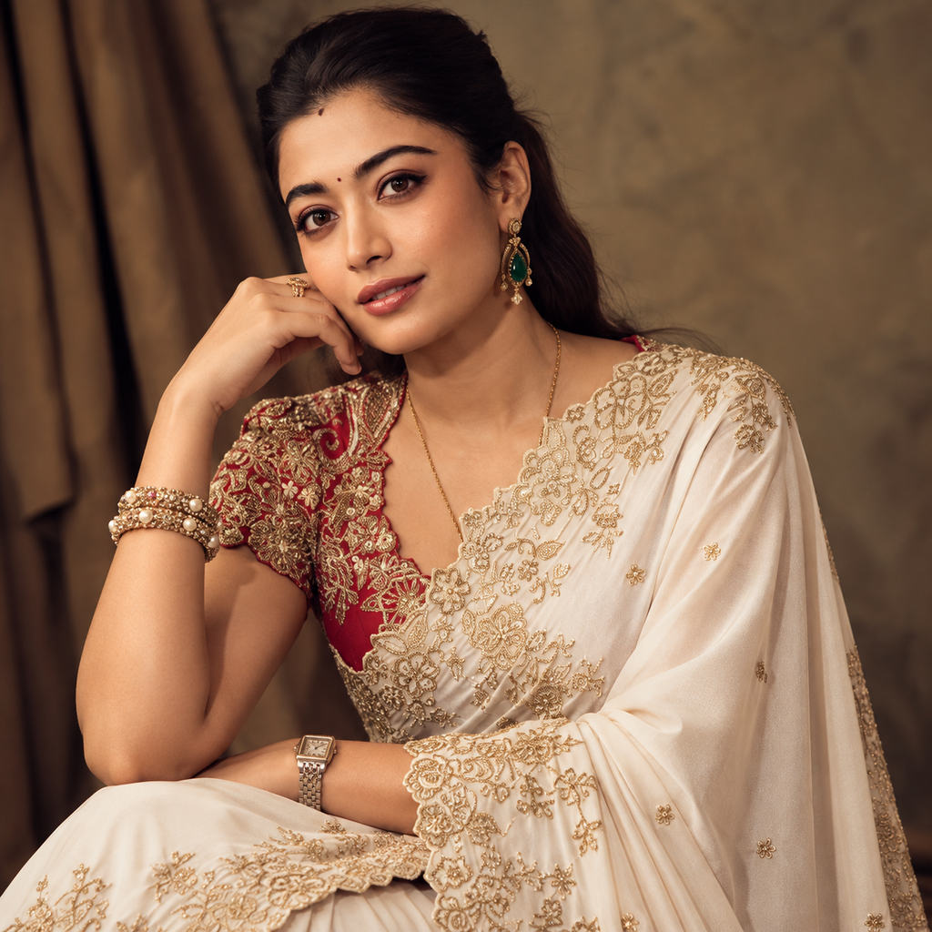 Soft Rangoli Silk Saree with Sequins Embroidery & Heavy Banglori Silk Blouse