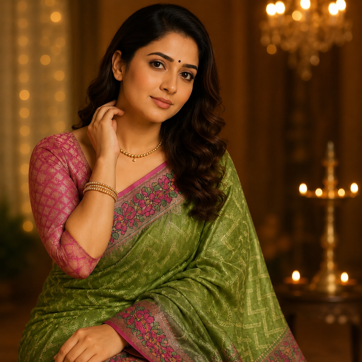 Green And Pink Banarasi Kora Silk Saree With Rich Zari Weaving | Lightweight, Festive And Wedding-Ready For Women