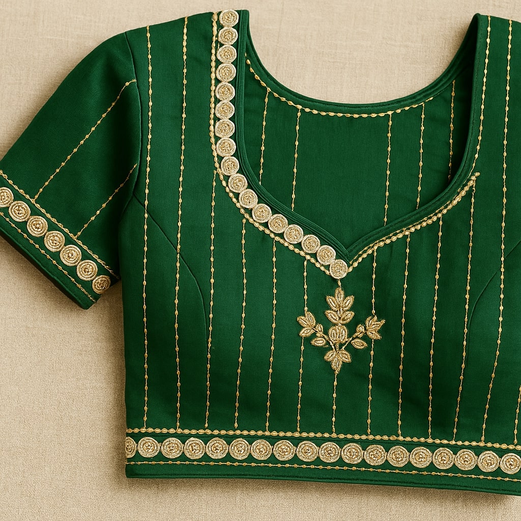 Lemon Green Organza Saree With Gota Patti Work With Designer Blouse For Women