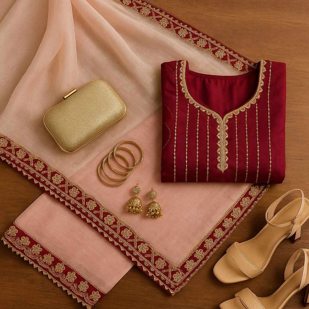 Pink Organza Saree With Gota Patti Work And Designer Blouse – Premium Ethnic Wear For Women For Women