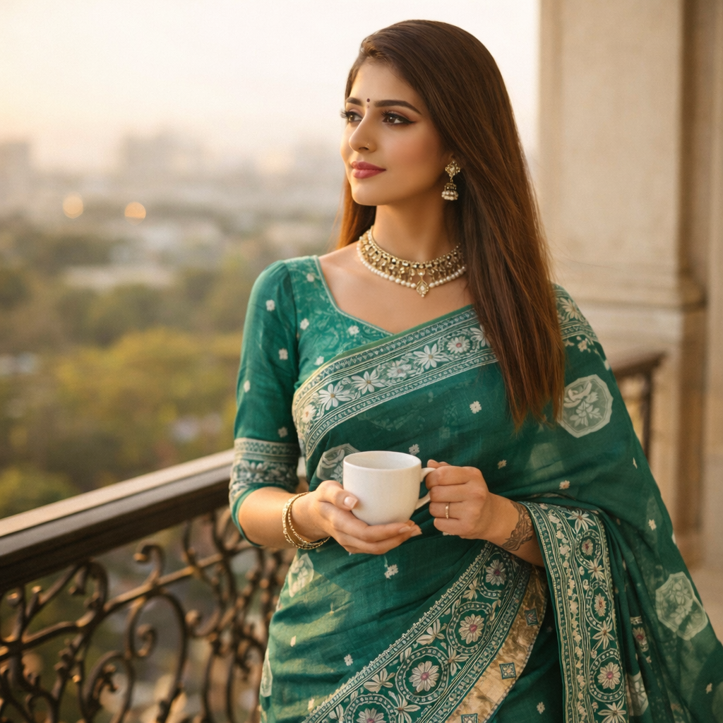 Emerald Green Banarasi Katan Silk Saree With Silver Zari - Royal And Lightweight Weave For Women
