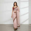 Pink Organza Saree With Gota Patti Work And Designer Blouse – Premium Ethnic Wear For Women For Women